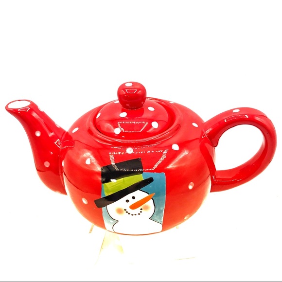 Winter Snowman Theme Large Tea Pot 30 oz - Picture 4 of 12
